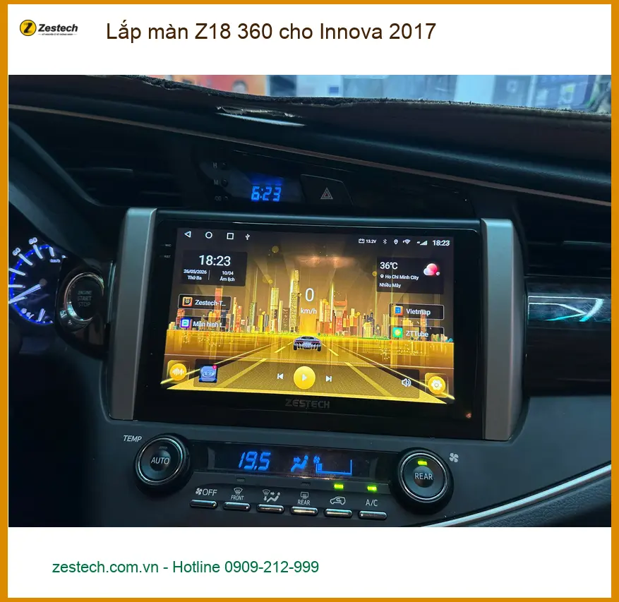 Anh Minh lắp màn hình Z18 360 cho Innova 2017 tại Quận 1 để lái xe an toàn hơn ảnh thực tế 2