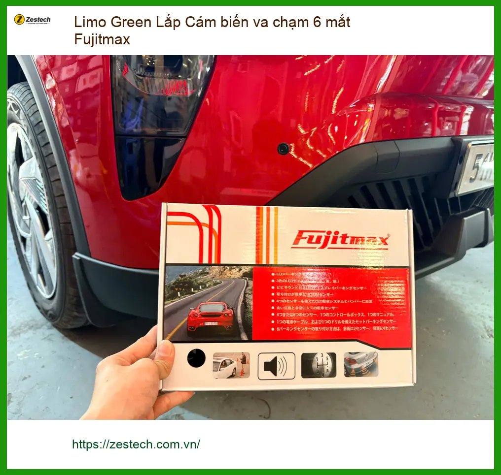 Anh Khang lắp cảm biến va chạm 6 mắt Fujitmax cho Limo Green tại Quận 5 vì hay đỗ xe chật ảnh thực tế 2