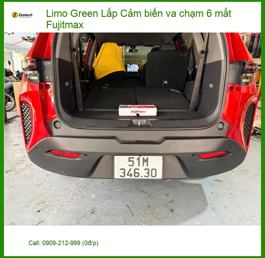 Anh Bình An Lắp Cảm biến va chạm 6 mắt Fujitmax xe Limo Green Phú Nhuận ảnh thực tế 2