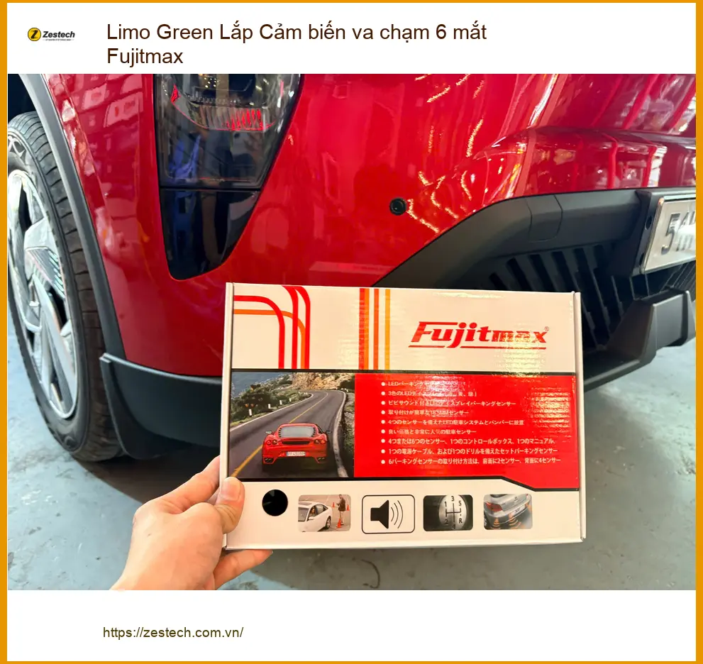 Anh Bình An Lắp Cảm biến va chạm 6 mắt Fujitmax xe Limo Green Phú Nhuận ảnh thực tế 4