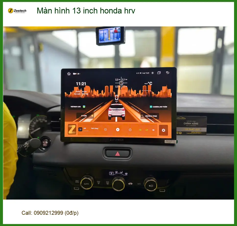 Anh Minh nâng cấp màn hình 13 inch cho Honda HR-V tại Quận 10 vì màn zin quá nhỏ ảnh thực tế 3
