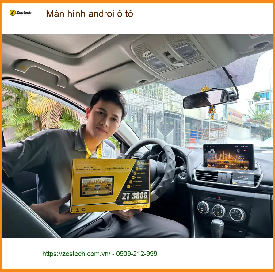 Chú Tùng nâng cấp màn hình Android ô tô cho Hyundai Accent tại Bình Chánh để giải trí