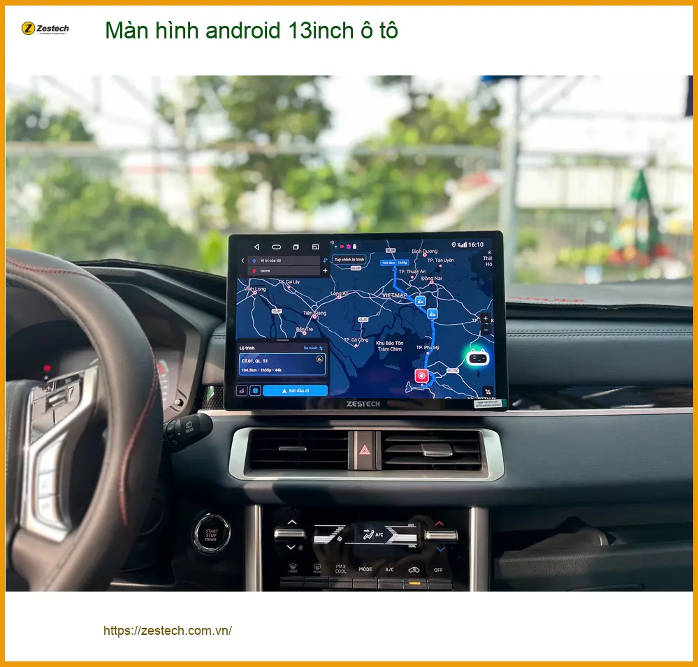 Anh Quân lắp màn hình Android 13 inch cho Kia K3 tại Nhà Bè vì màn hình zin quá nhỏ ảnh thực tế 4