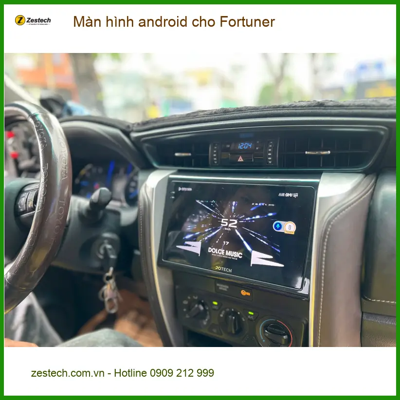 Anh Kiên lắp màn hình Android cho Fortuner tại Quận Tân Bình để xem bản đồ và giải trí