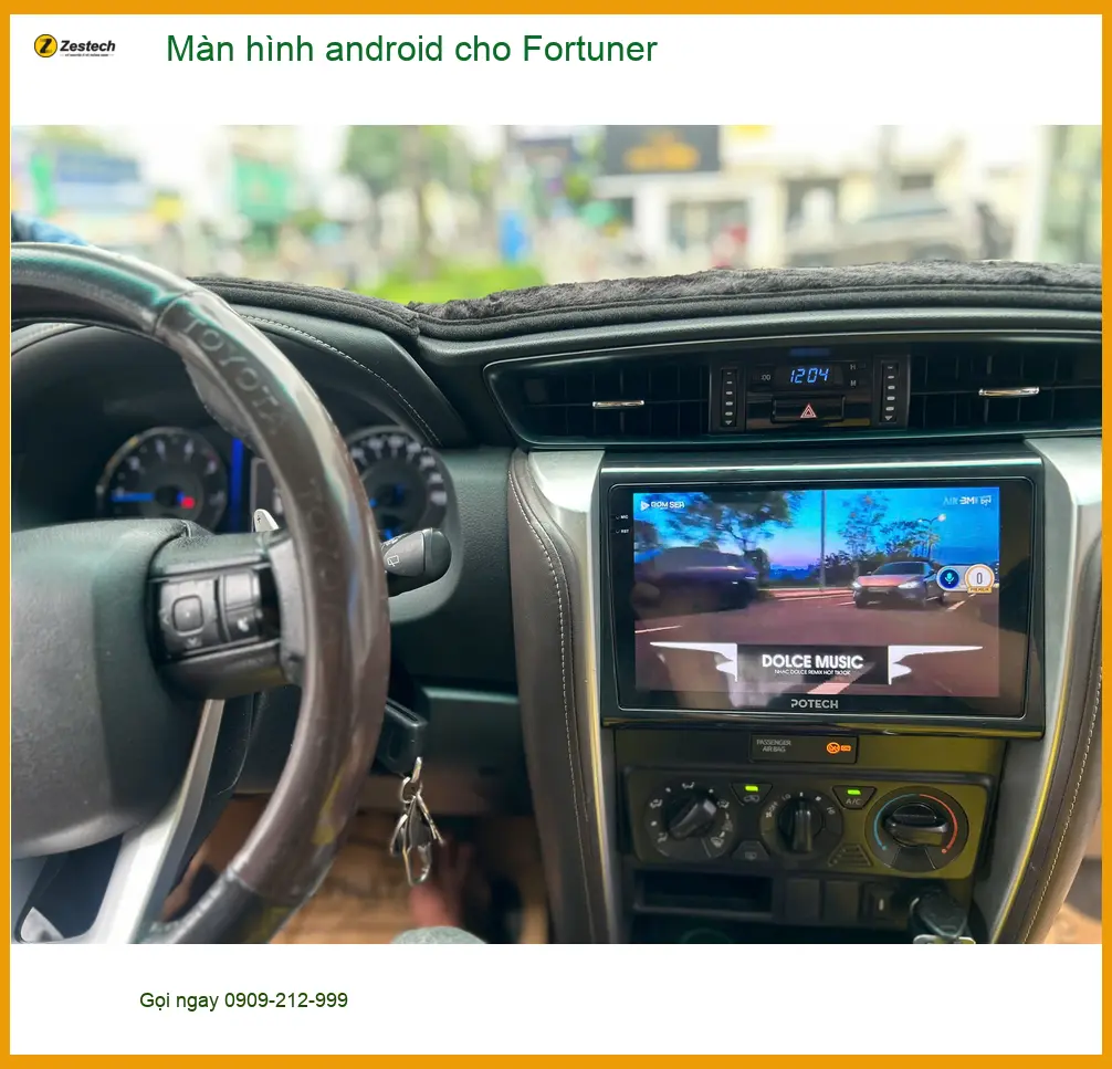 Anh Kiên lắp màn hình Android cho Fortuner tại Quận Tân Bình để xem bản đồ và giải trí ảnh thực tế 2