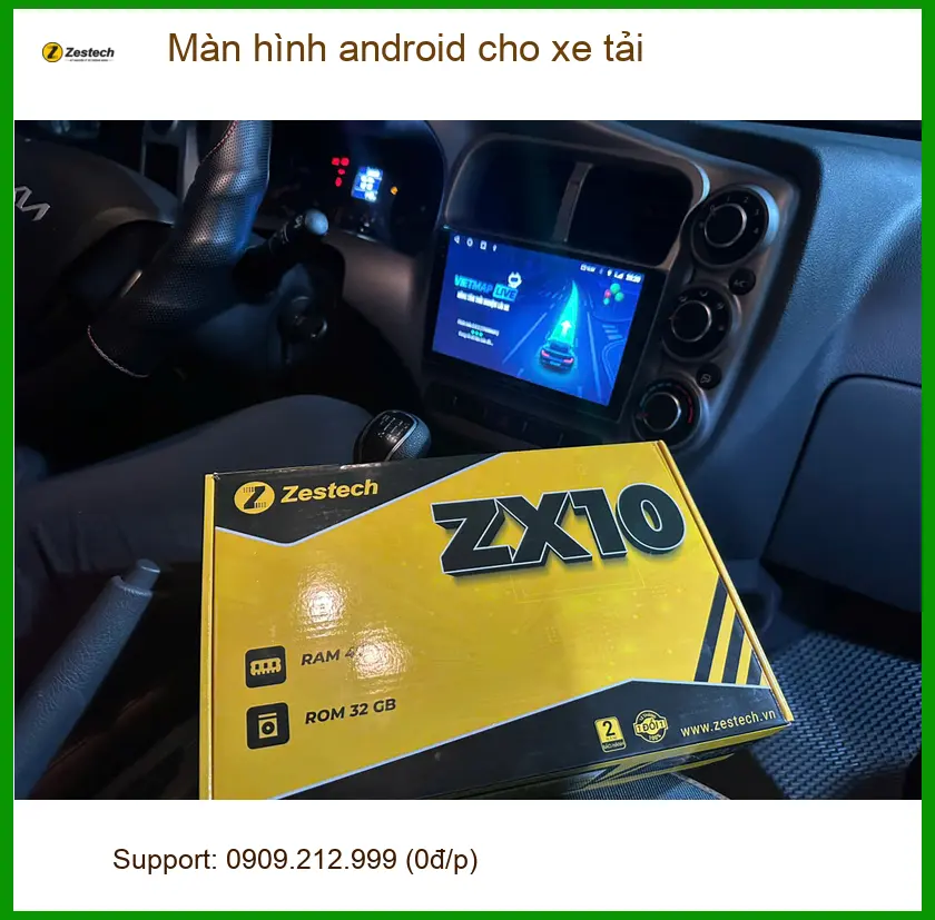 Chú Tùng lắp màn hình android cho xe tải Isuzu QKR tại Hóc Môn để tiện đường đi lại