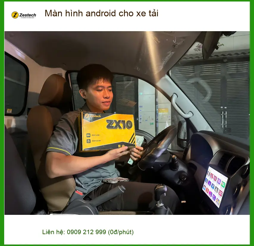 Anh Quang lắp màn hình Android cho xe tải tại Quận 2 vì màn hình zin quá cũ ảnh thực tế 3