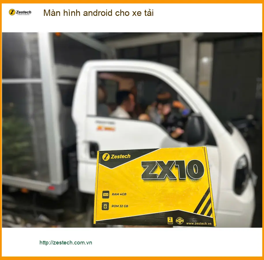 Anh Dũng lắp màn hình Android cho xe tải Thaco Frontier tại Quận Thủ Đức