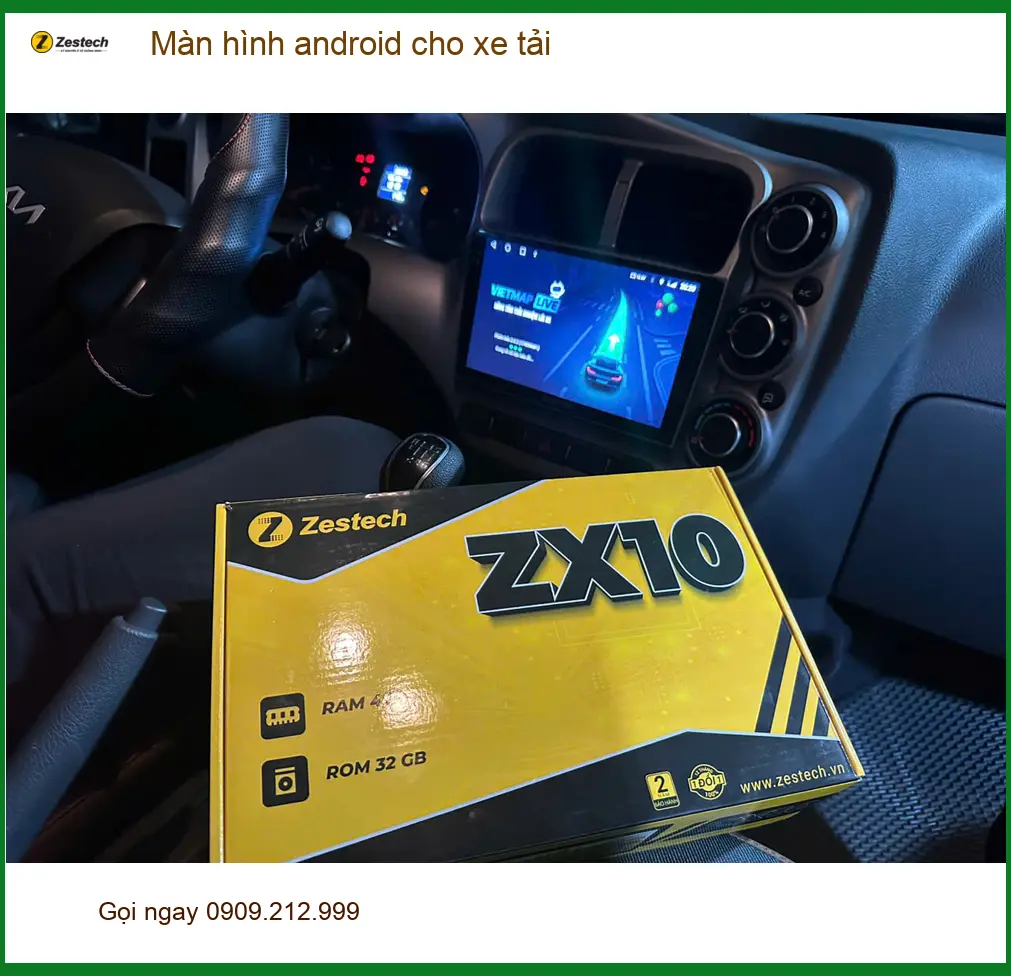 Anh Dũng lắp màn hình Android cho xe tải Thaco Frontier tại Quận Thủ Đức ảnh thực tế 3