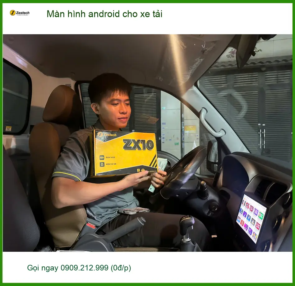 Anh Hùng lắp màn hình Android cho xe tải Isuzu tại Quận Bình Thạnh ảnh thực tế 2