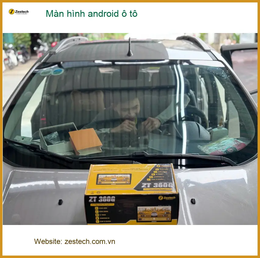 Chị Trâm lắp màn hình android ô tô cho Hyundai Accent tại Hóc Môn vì màn zin quá cũ ảnh thực tế 4