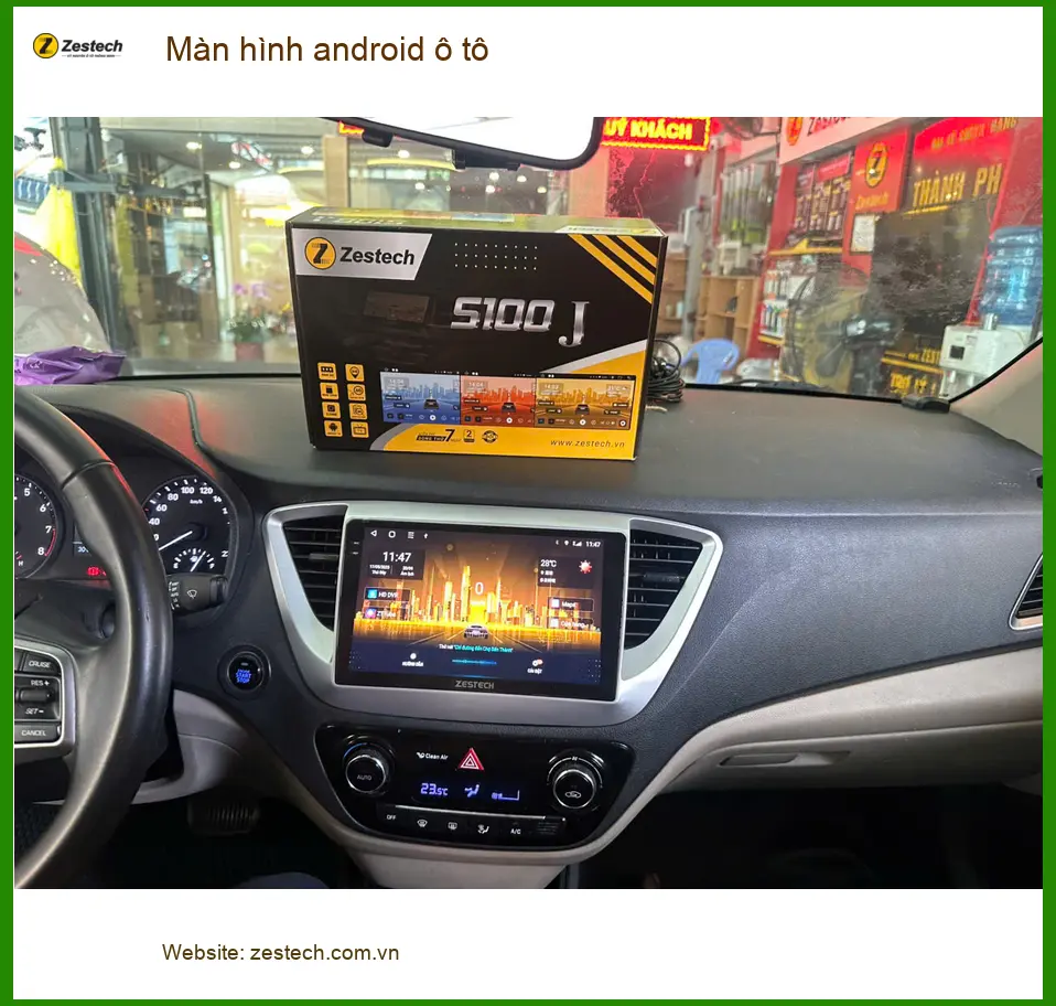 Anh Tùng lắp màn hình Android ô tô cho Hyundai Kona tại Quận 1.