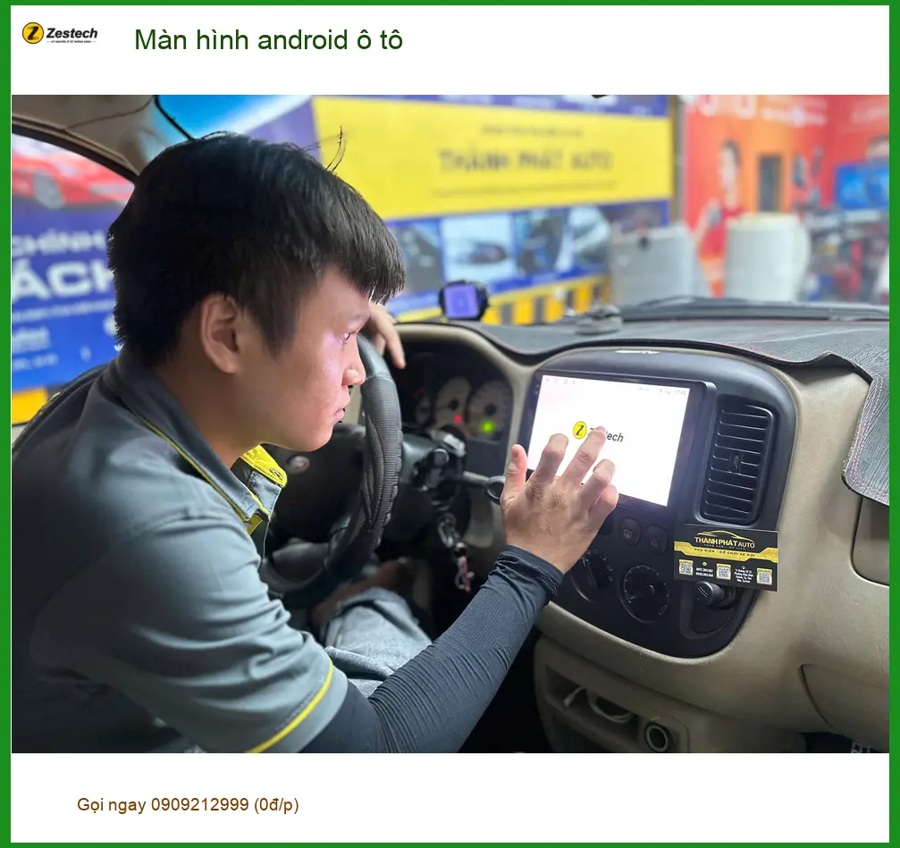 Anh Dũng nâng cấp màn hình android ô tô cho Hyundai Kona tại Gò Vấp vì màn zin đã cũ