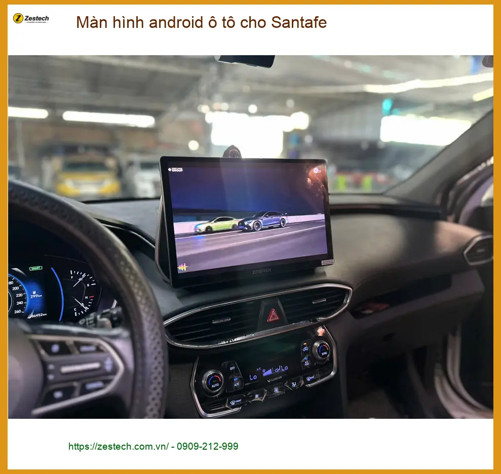 Anh Tấn lắp màn hình Android ô tô cho Santafe tại Quận Bình Tân ảnh thực tế 3