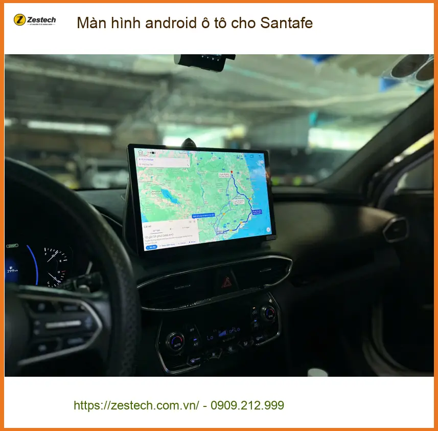 Chú Minh lắp màn hình android ô tô cho Santafe tại Cần Giờ để đi công tác ảnh thực tế 5