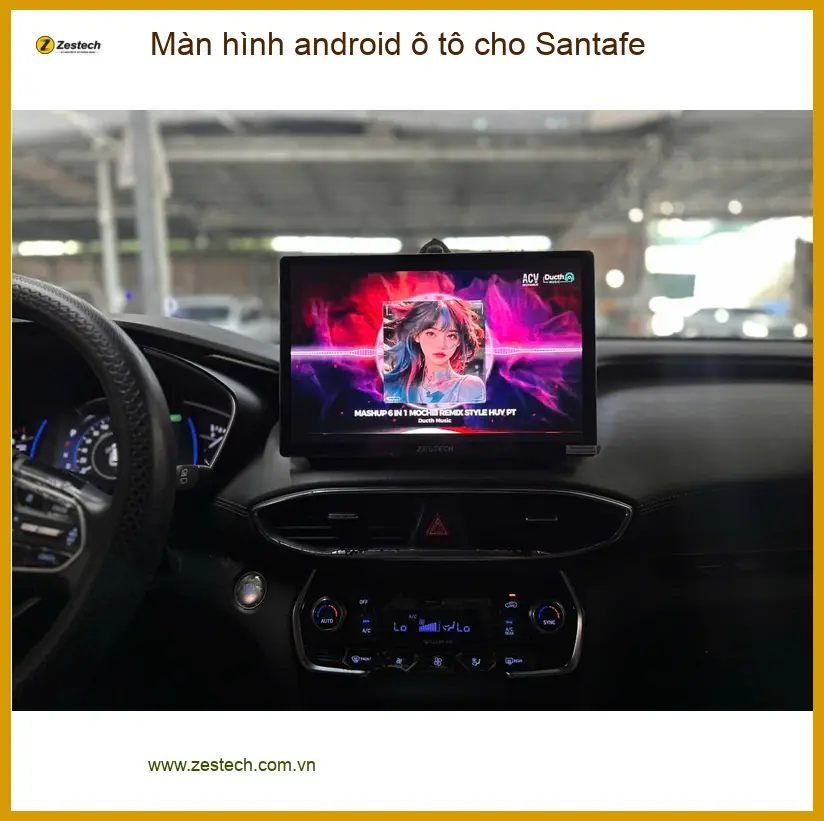 Chú Hùng lắp màn hình Android ô tô cho Santa Fe tại Quận 11 để tiện ích hơn. ảnh thực tế 2
