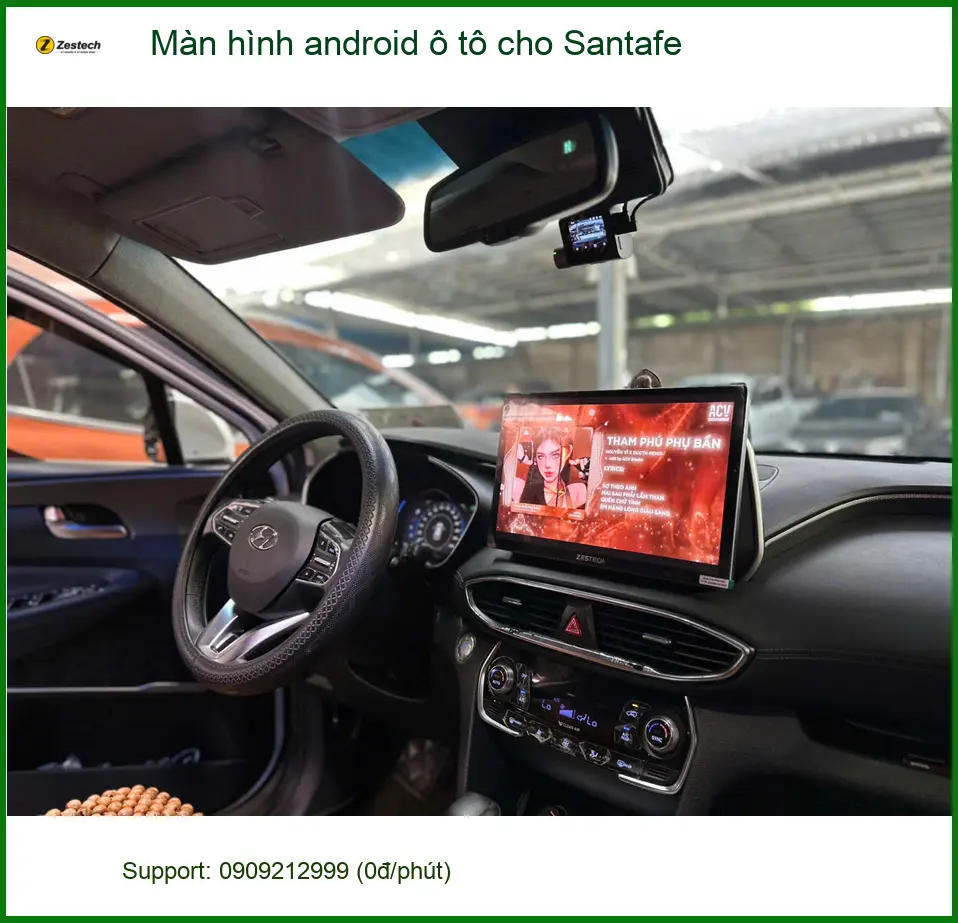 Chú Hùng lắp màn hình Android ô tô cho Santa Fe tại Quận 11 để tiện ích hơn. ảnh thực tế 3
