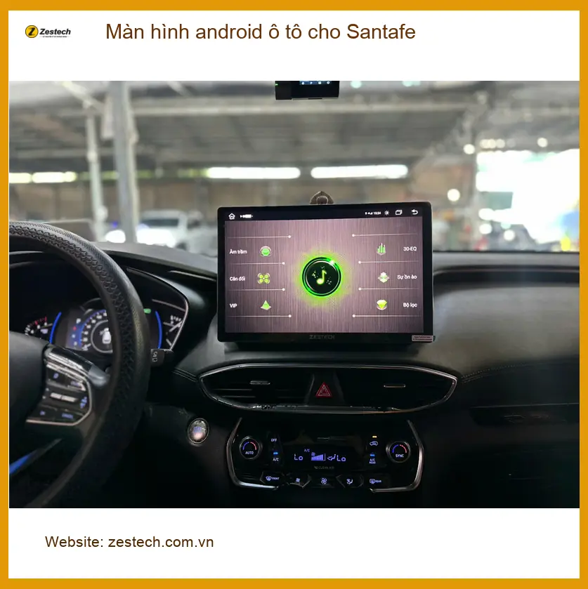 Chú Hùng lắp màn hình Android ô tô cho Santa Fe tại Quận 11 để tiện ích hơn. ảnh thực tế 5