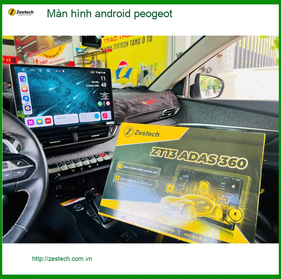 Anh Dũng lắp màn hình Android cho Peugeot 3008 tại Quận 12 vì màn zin thiếu tính năng giải trí ảnh thực tế 3