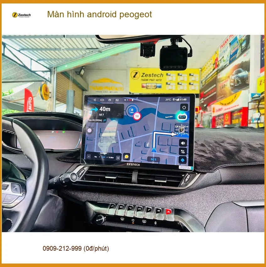 Anh Minh lắp màn hình Android Peugeot 3008 tại Nhà Bè vì màn zin cũ ảnh thực tế 3