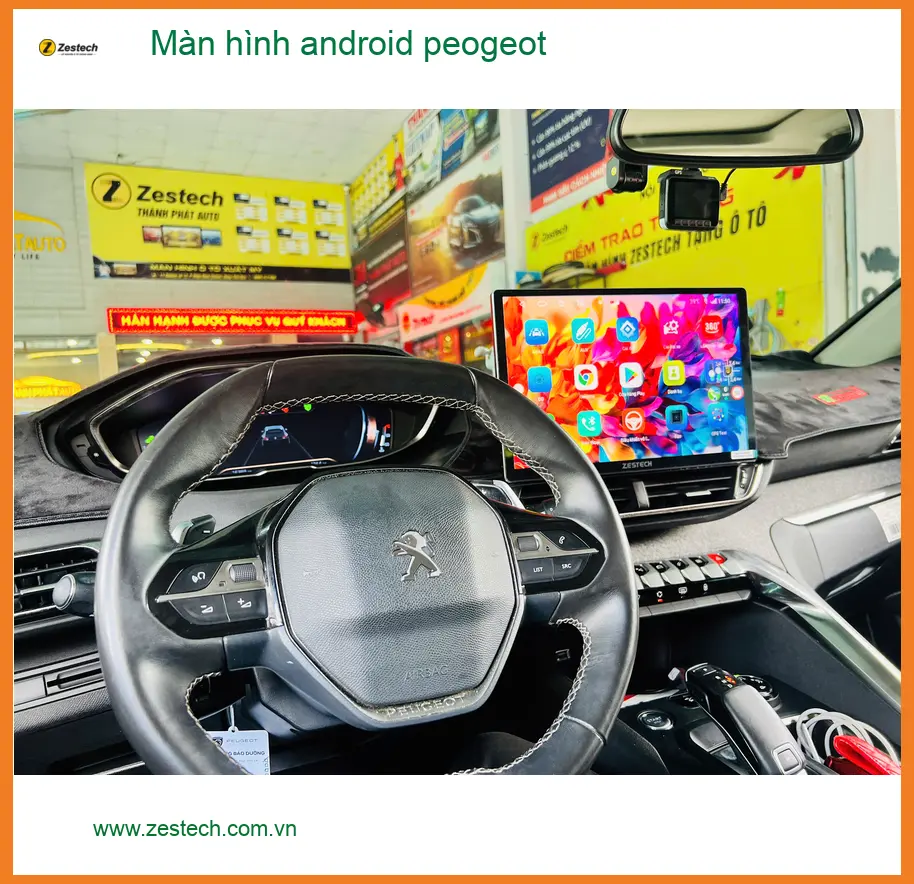 Anh Minh lắp màn hình Android Peugeot 3008 tại Nhà Bè vì màn zin cũ ảnh thực tế 5