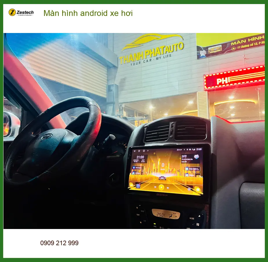 Anh Lâm lắp màn hình Android xe hơi Hyundai Santa Fe tại Hóc Môn ảnh thực tế 2