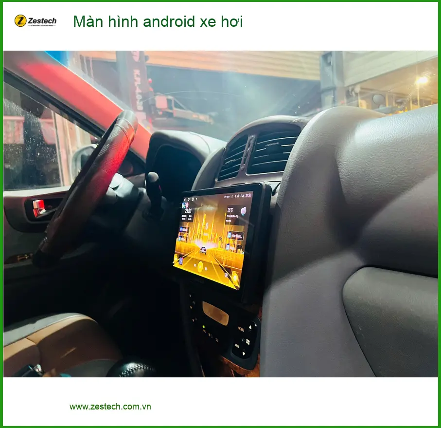 Anh Lâm lắp màn hình Android xe hơi Hyundai Santa Fe tại Hóc Môn ảnh thực tế 3