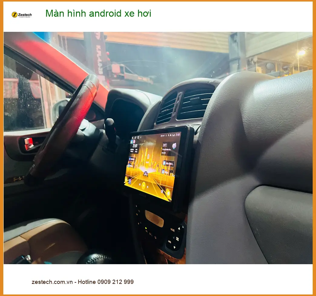 Chị Thảo nâng cấp màn hình Android xe hơi Hyundai Accent tại Quận 3 vì màn zin thiếu tính năng ảnh thực tế 2