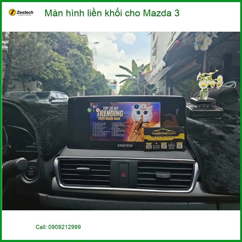 Cô Yến lắp màn hình liền khối cho Mazda 3 tại Quận 11 để tăng tiện ích lái xe. ảnh thực tế 2