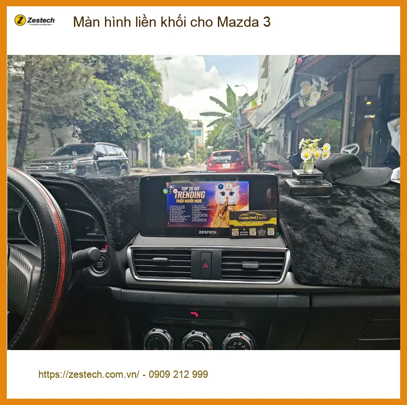 Cô Yến lắp màn hình liền khối cho Mazda 3 tại Quận 11 để tăng tiện ích lái xe. ảnh thực tế 4