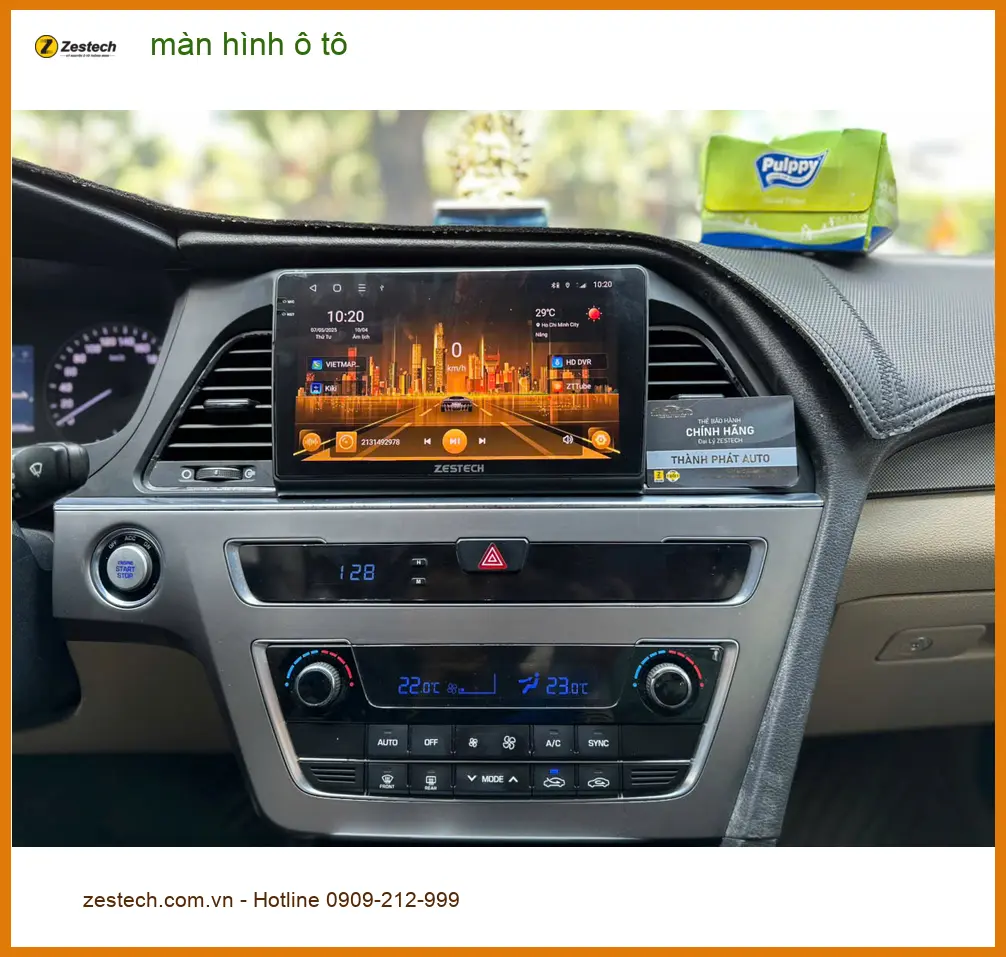 Anh Tùng lắp màn hình ô tô cho Hyundai SantaFe tại Cần Giờ để tiện theo dõi dẫn đường ảnh thực tế 4