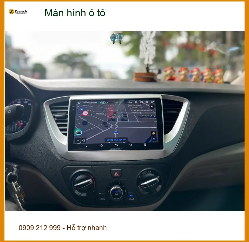 Chị Phương lắp màn hình ô tô cho Hyundai Accent tại Quận 5 để tiện dẫn đường và giải trí