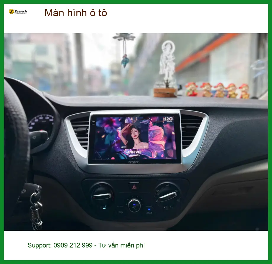 Chị Phương lắp màn hình ô tô cho Hyundai Accent tại Quận 5 để tiện dẫn đường và giải trí ảnh thực tế 3