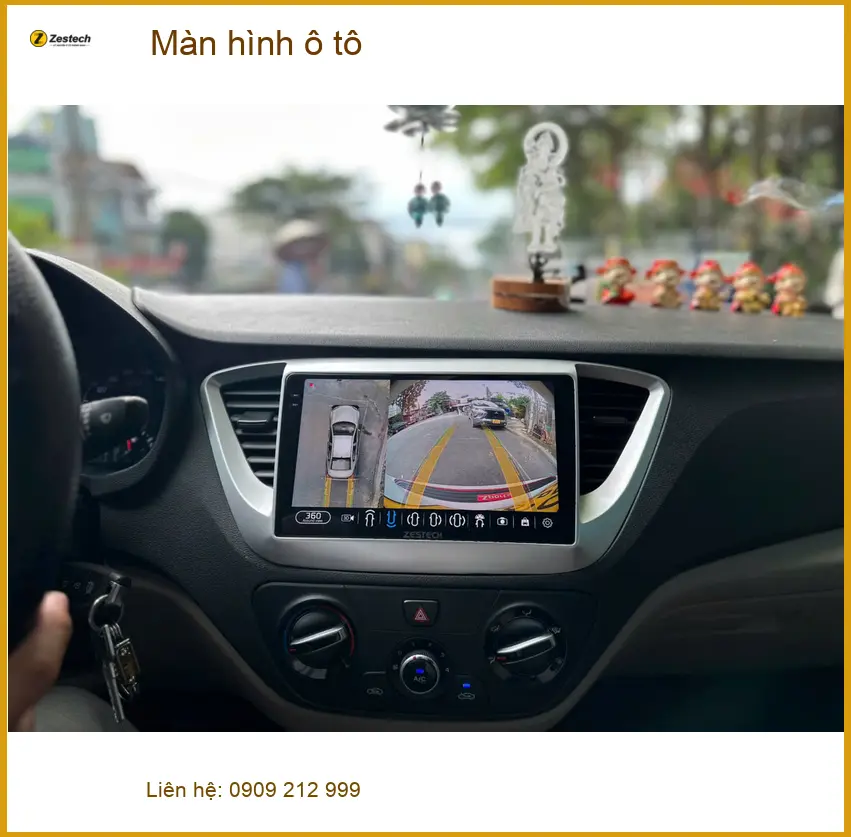 Chị Phương lắp màn hình ô tô cho Hyundai Accent tại Quận 5 để tiện dẫn đường và giải trí ảnh thực tế 4