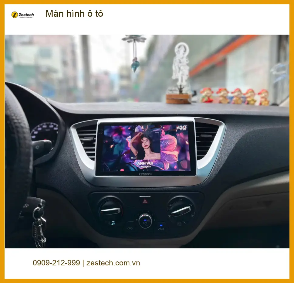 Chị Thảo nâng cấp màn hình ô tô Hyundai Accent tại Quận 9 uy tín ảnh thực tế 4