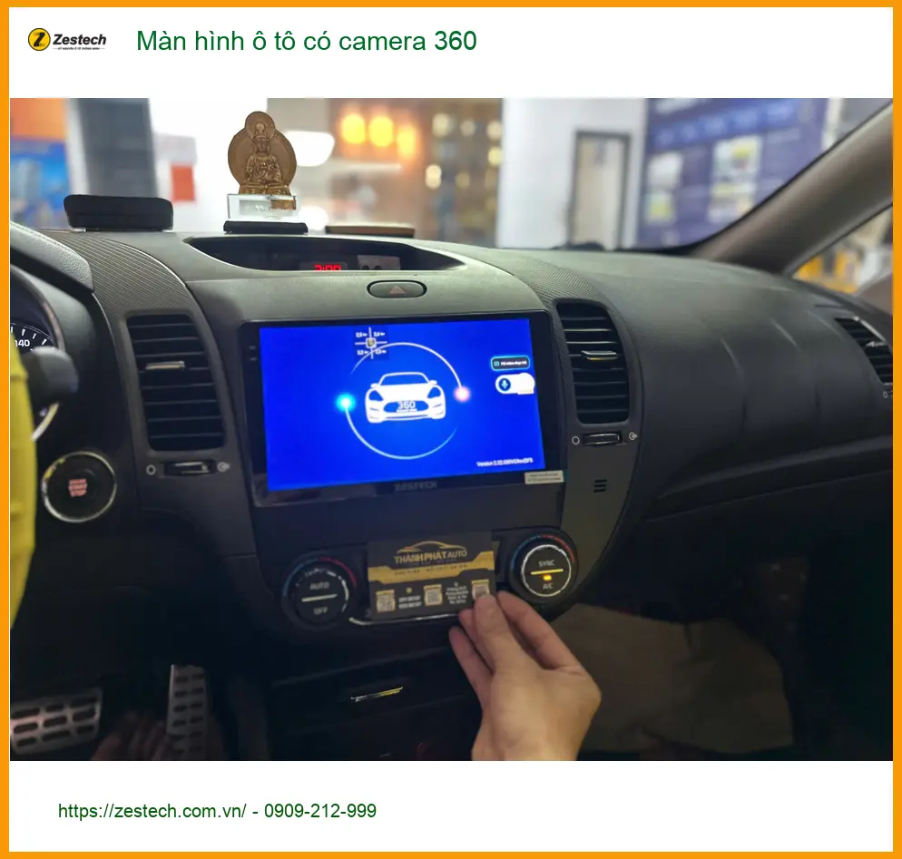 Chị Thảo lắp màn hình ô tô có camera 360 cho Hyundai Tucson tại Quận 10, tiện đỗ xe ảnh thực tế 2