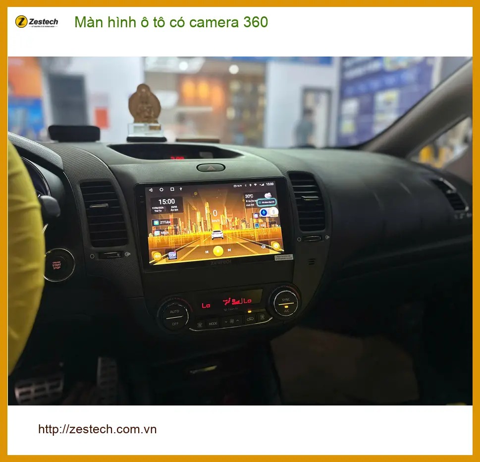 Chị Thảo lắp màn hình ô tô có camera 360 cho Hyundai Tucson tại Quận 10, tiện đỗ xe ảnh thực tế 4