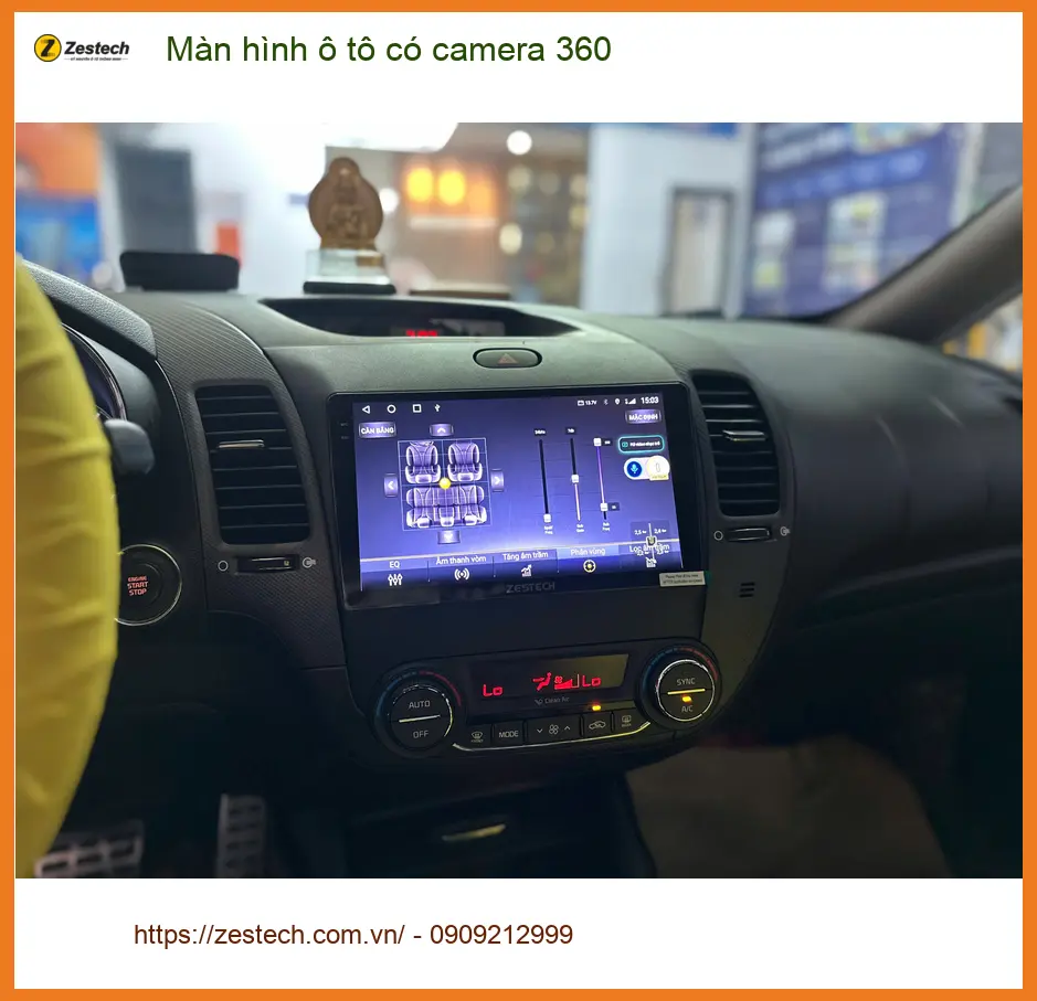 Chị Thảo lắp màn hình ô tô có camera 360 cho Hyundai Tucson tại Quận 10, tiện đỗ xe ảnh thực tế 5
