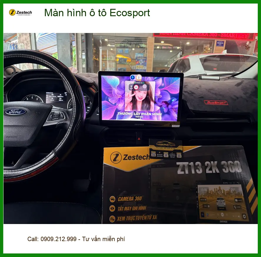 Anh Trọng nâng cấp màn hình ô tô Ecosport tại Quận 9 vì màn zin hay giật lag ảnh thực tế 2