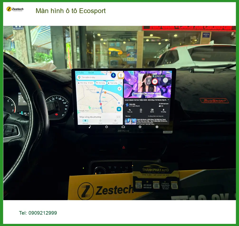 Anh Tấn nâng cấp màn hình ô tô Ecosport Quận Thủ Đức để xem bản đồ rõ hơn ảnh thực tế 5