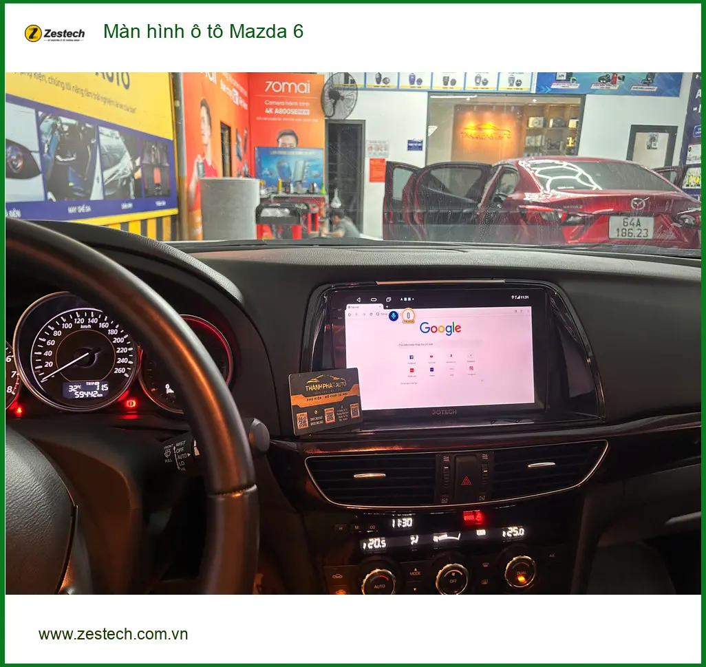 Anh Duy lắp màn hình ô tô Mazda 6 tại Quận 6 để tiện theo dõi dẫn đường ảnh thực tế 3