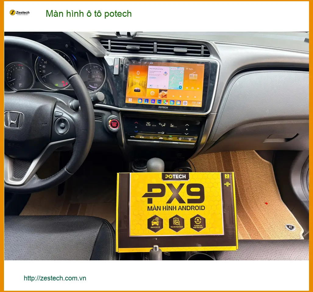 Chị Mai lắp màn hình ô tô Potech cho Honda Civic tại Quận Bình Thạnh