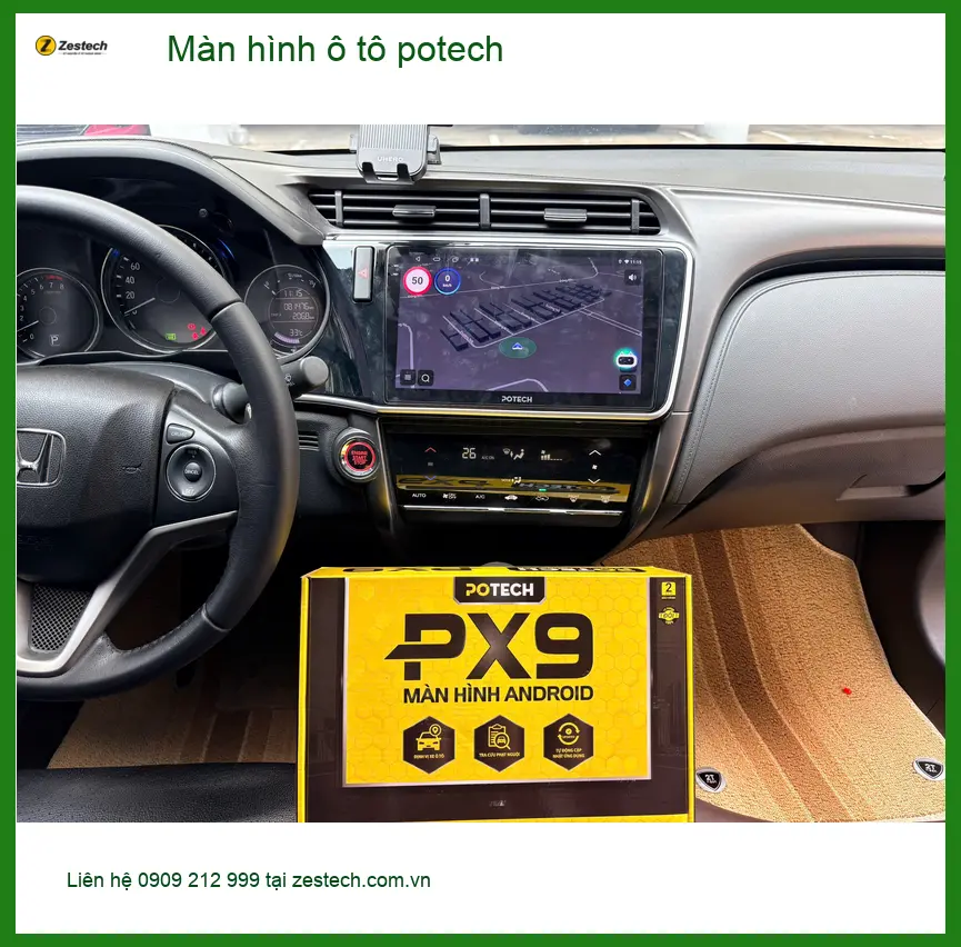 Chị Mai lắp màn hình ô tô Potech cho Honda Civic tại Quận Bình Thạnh ảnh thực tế 2