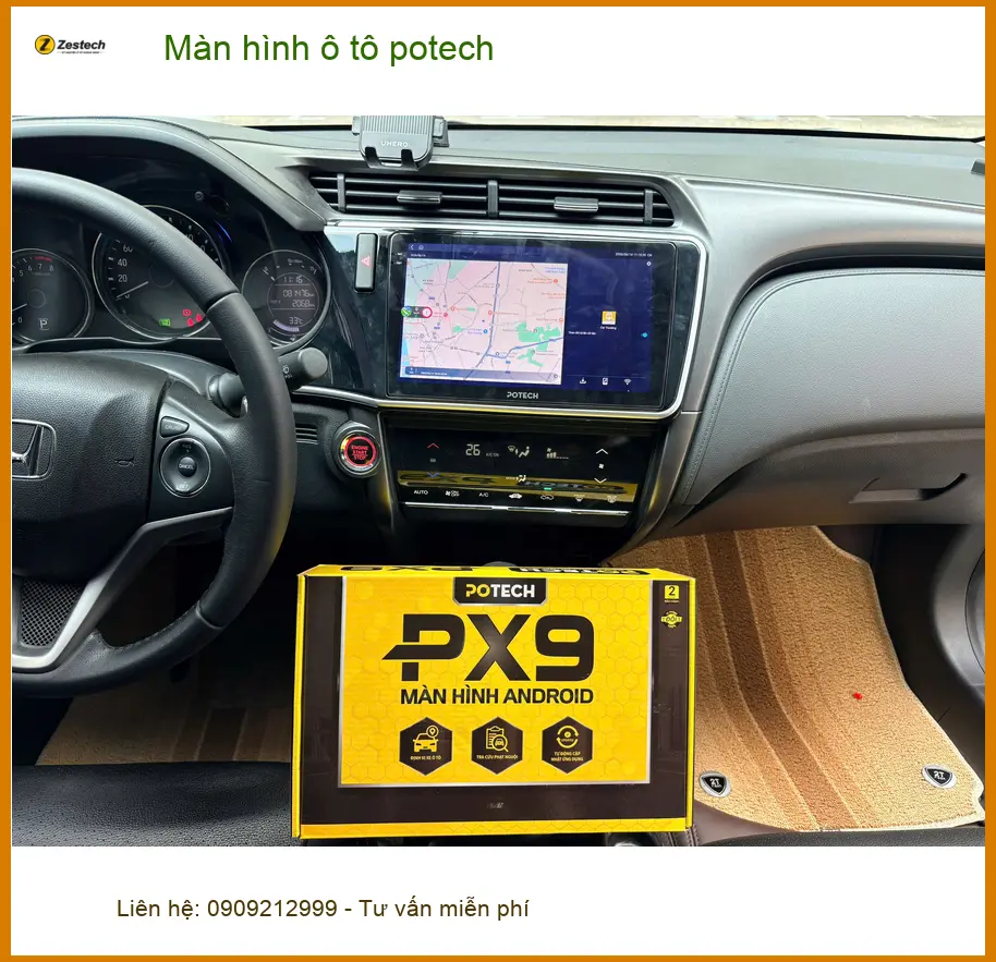 Chị Mai lắp màn hình ô tô Potech cho Honda Civic tại Quận Bình Thạnh ảnh thực tế 4