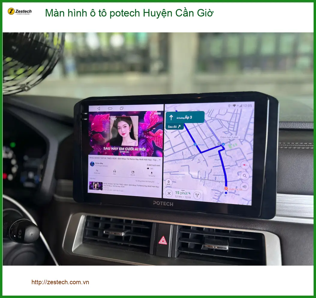 Địa Chỉ Lắp Màn Hình Android Ô Tô hình ô tô potech Huyện Cần Giờ - Giá Tốt TPHCM
