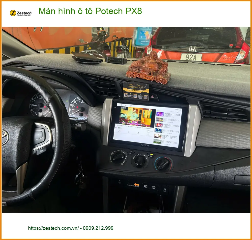 Chị Thanh nâng cấp màn hình ô tô Potech PX8 cho Hyundai Santa Fe tại Quận 5 ảnh thực tế 2