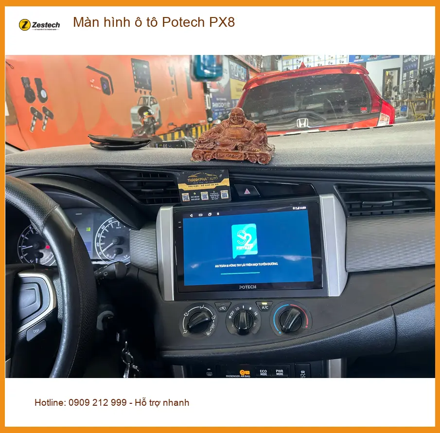 Chị Thanh nâng cấp màn hình ô tô Potech PX8 cho Hyundai Santa Fe tại Quận 5 ảnh thực tế 3
