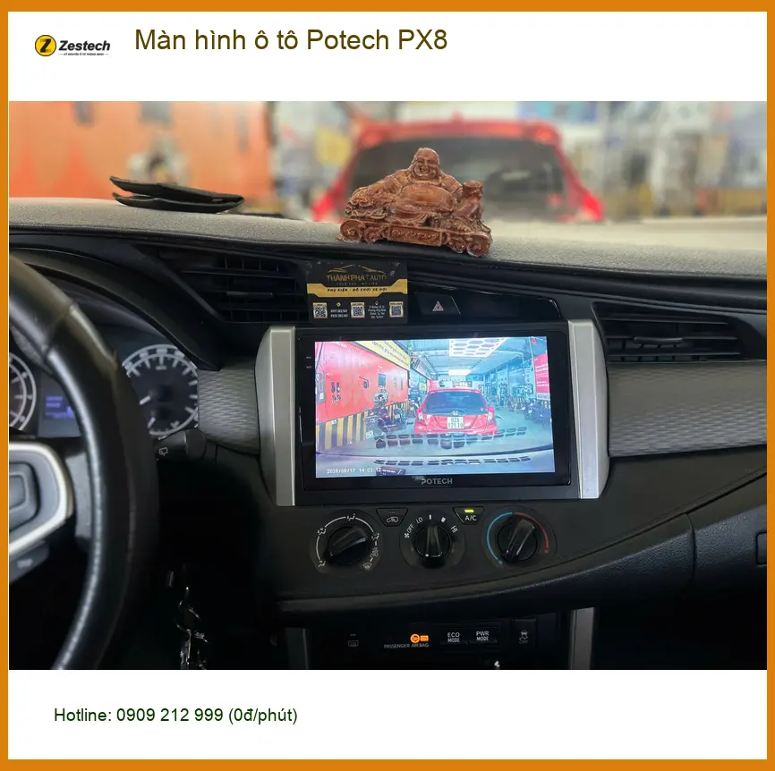 Chị Thanh nâng cấp màn hình ô tô Potech PX8 cho Hyundai Santa Fe tại Quận 5 ảnh thực tế 4