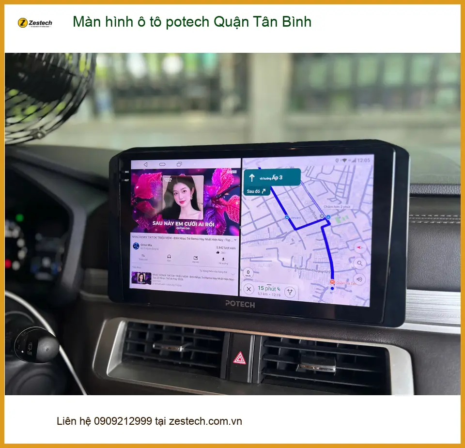 Nơi Lắp Màn Hình Android Ô Tô hình ô tô potech Quận Tân Bình - Giá Tốt TPHCM