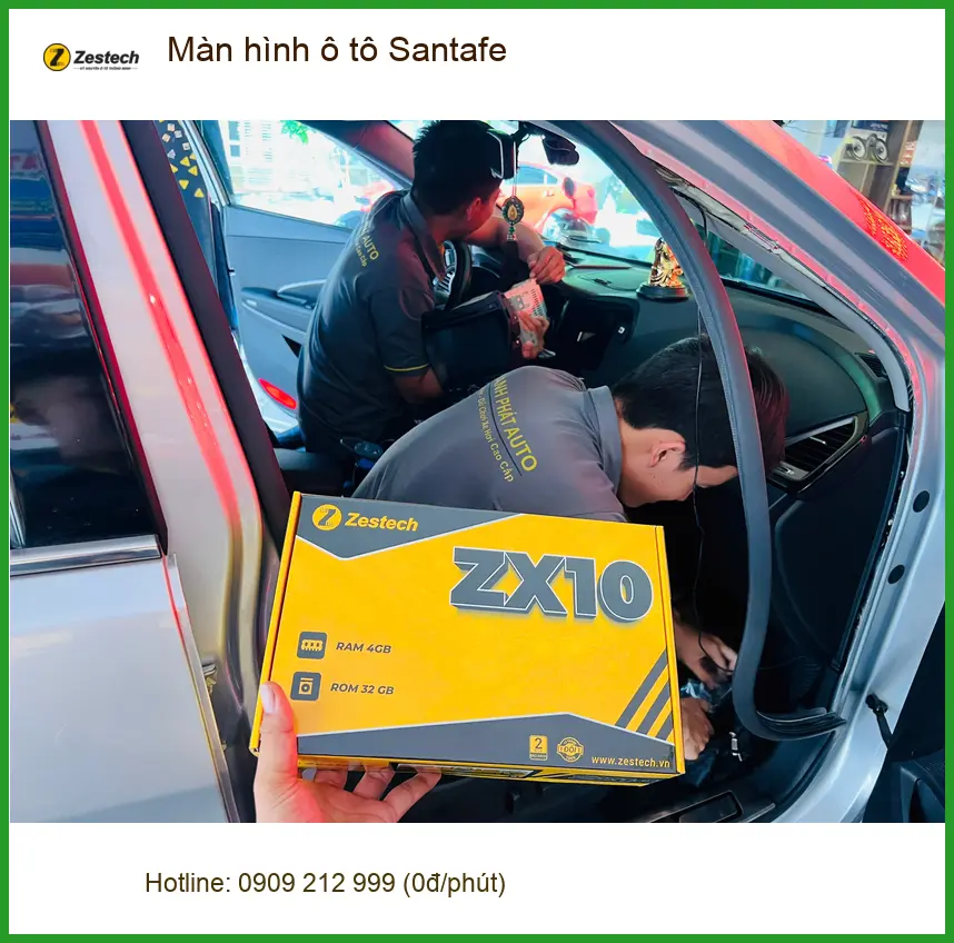Anh Khang lắp màn hình ô tô cho Santafe tại Hóc Môn để nâng tầm trải nghiệm lái xe ảnh thực tế 4